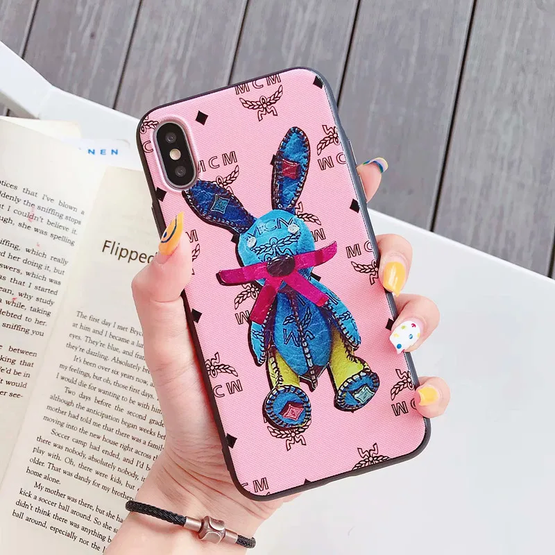 ZIMO Забавный Кролик Стиль PC материал чехол для телефона для iPhone 8plus x xmax 6 7 plus 11 Pro max задняя крышка анти-капля защитный чехол - Цвет: pink