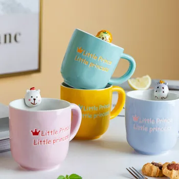 

Cute Espresso Mug Porcelain Creative Couple Simple Ceramics Coffee Cup Travel Kawaii Kubki Kitchen Dining Bar Drinkware XX60CM