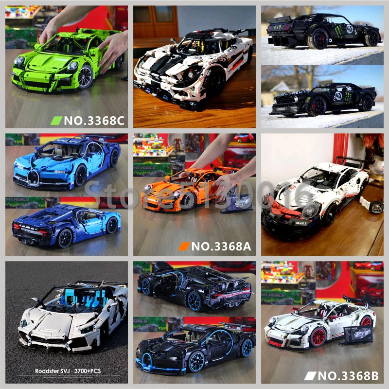 

In Stock Super Sports Racing Car Model 20001 23002 23009 23006 20086 17698 21047 Compatible with 42056 42083 20097 LZ2101 10265