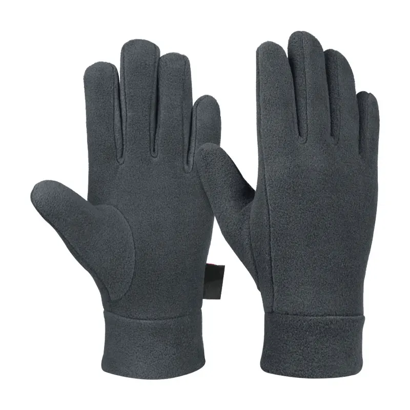 Man Outdoor Riding Fleece Gloves Winter Light Thermal Sports Full Finger Glove Running Jogging New - Цвет: H