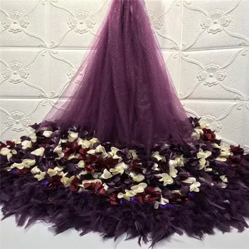 

Madison Sequin Lace Fabric High Quality 3D Flower Lace with Beads Nigerian Lace Fabric for Wedding Party