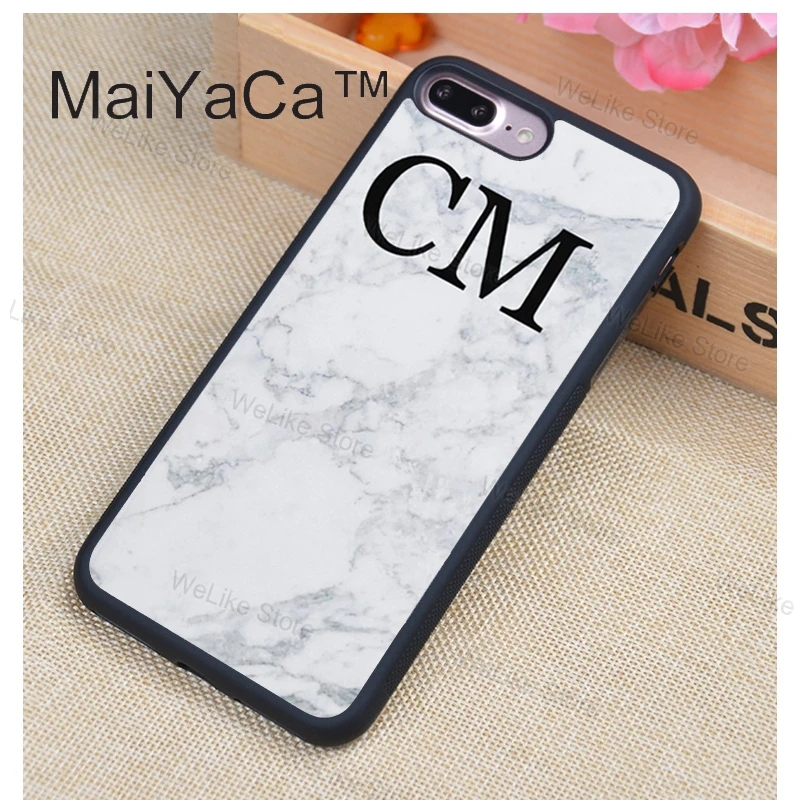 Personalized Monogram White Marble