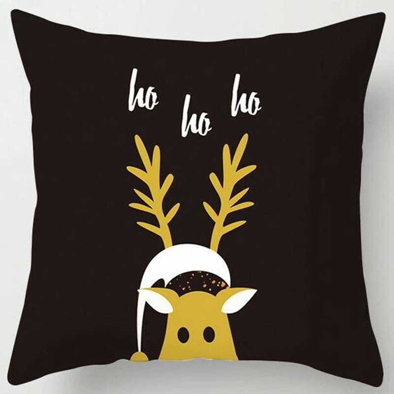 18Christmas Pillow Case Santa Fiber Peach Sofa Throw Cushion Cover Home Decors - Color: 8