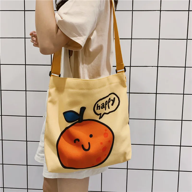 

2019 Brand Originality Design The canvas bag female student shoulder bag literary fan printing cute cartoon messenger bag