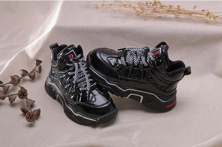 CCTWINS/детская обувь; коллекция года; зимняя обувь из искусственной кожи для маленьких девочек; Детские модные спортивные кроссовки для мальчиков; брендовые черные кроссовки; FS3164