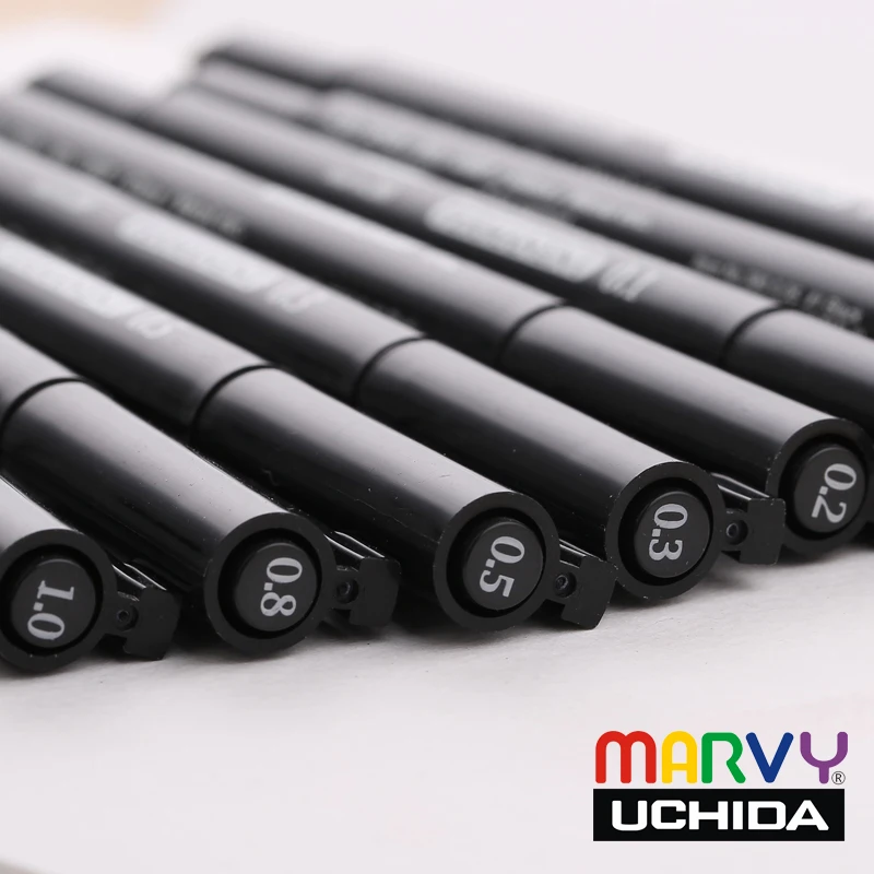 Ручка для рисования иглой Marvy ручка с масляными чернилами 003/005/0.1/0.3/0.5/0. 0/Кисть