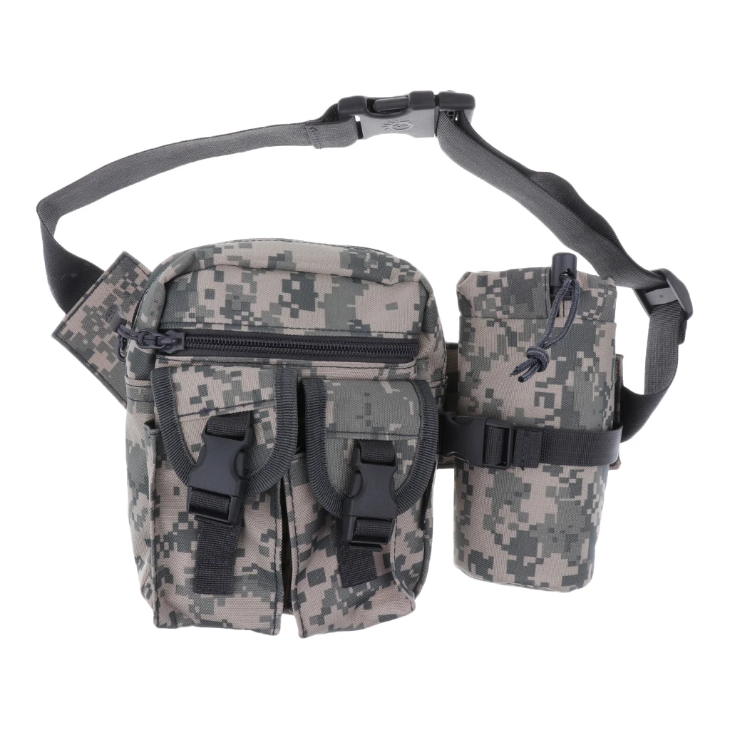 Outdoor Bags Outdoor Camo Gear Waist Fanny Pack Mens Tactical Hunt Camp Hiking Bottle Bag 