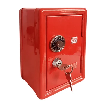 

With Key Deposit Password Saving Non Slip Mini ATM Safe Case Home Ornament Metal Piggy Bank Coins Cash Storage Money Box Gifts
