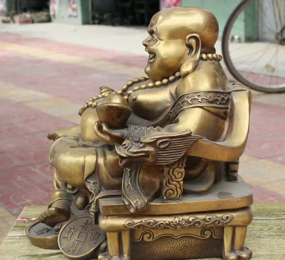 YM 311 11 народная Статуя Дракона YuanBao счастливый смех статуя Майтрейи Будды