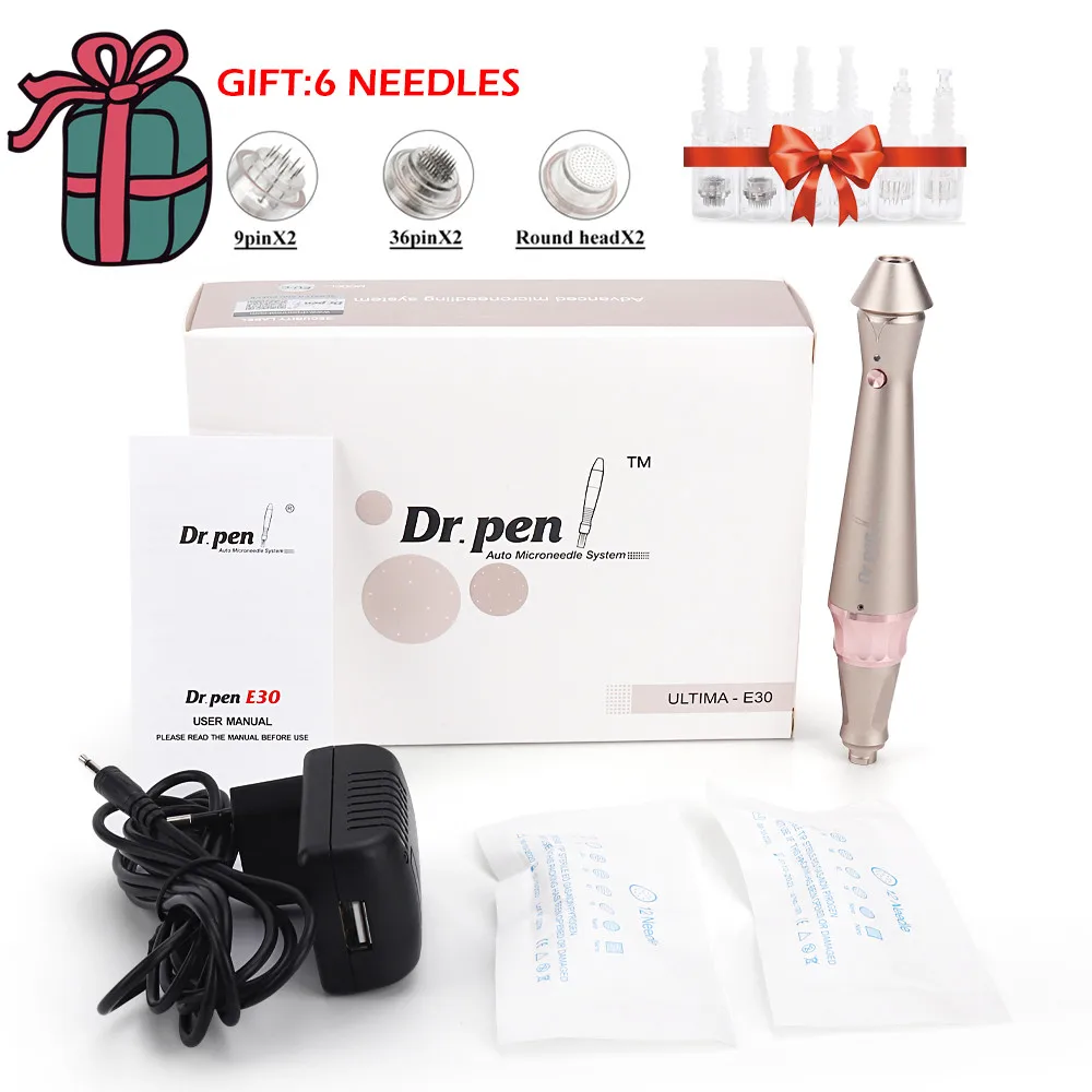 Ultima E30 Dr Pen Microneedle электрическая Дерма ручка с 6 шт. иглы байонетный картридж уход