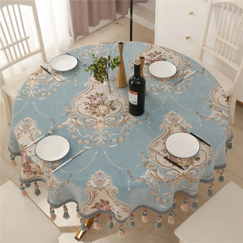

Luxury European Round Table Tablecloth Oval Tablecloth Round Household Nordic Big Round Tablecloth Art Dining Table Mat