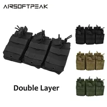 Тактический MOLLE тройной Открытый Топ подсумок быстро AK AR M4 FAMAS маг дампа патронов мешок 1000D нейлон военный пейнтбольное оборудование