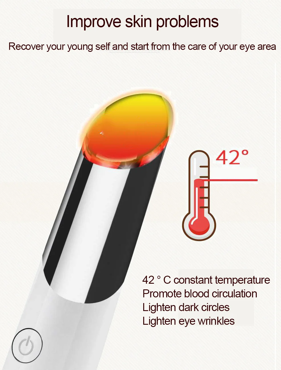Portátil de Alta Cuidados com os Olhos Quente e Fria Carga Frequência Vibração Aquecimento Instrumento Terapia Massageador Olho Elétrico Vara Mágica Usb 9 aquecimento instrumento cuidados com os olhos terapia