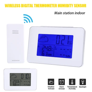 

Digital LCD Alarm Clock Weather Station wifi Indoor Outdoor Temperature Humidity Temperature Instruments With Sensor