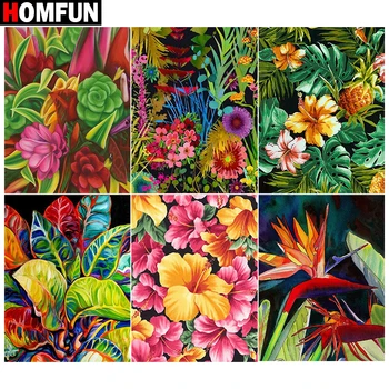 

HOMFUN Diamond Painting Cross Stitch "Flower leaf plant"5D DIY Diamond Embroidery Full Square/round Rhinestone Of Picture