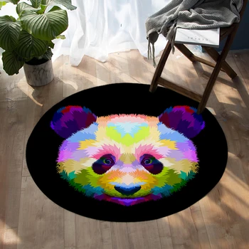 

Cartoon drawing color pen panda carpet round mat living room carpet 60cm 80cm 100cm 120cm 150cm