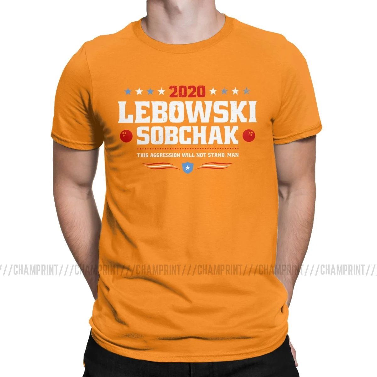 Мужские футболки Lebowski Sobchak Новинка хлопковая футболка с коротким рукавом большая Lebowski Dude футболка одежда размера плюс - Цвет: Оранжевый