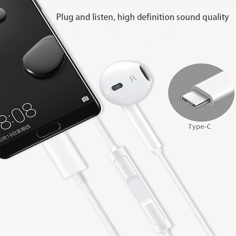 Оригинальные наушники HUAWEI CM33 usb type-C в ухо Hearphone гарнитура микрофон громкость HUAWEI mate 10Pro 20 X RS P20 30 Note 10