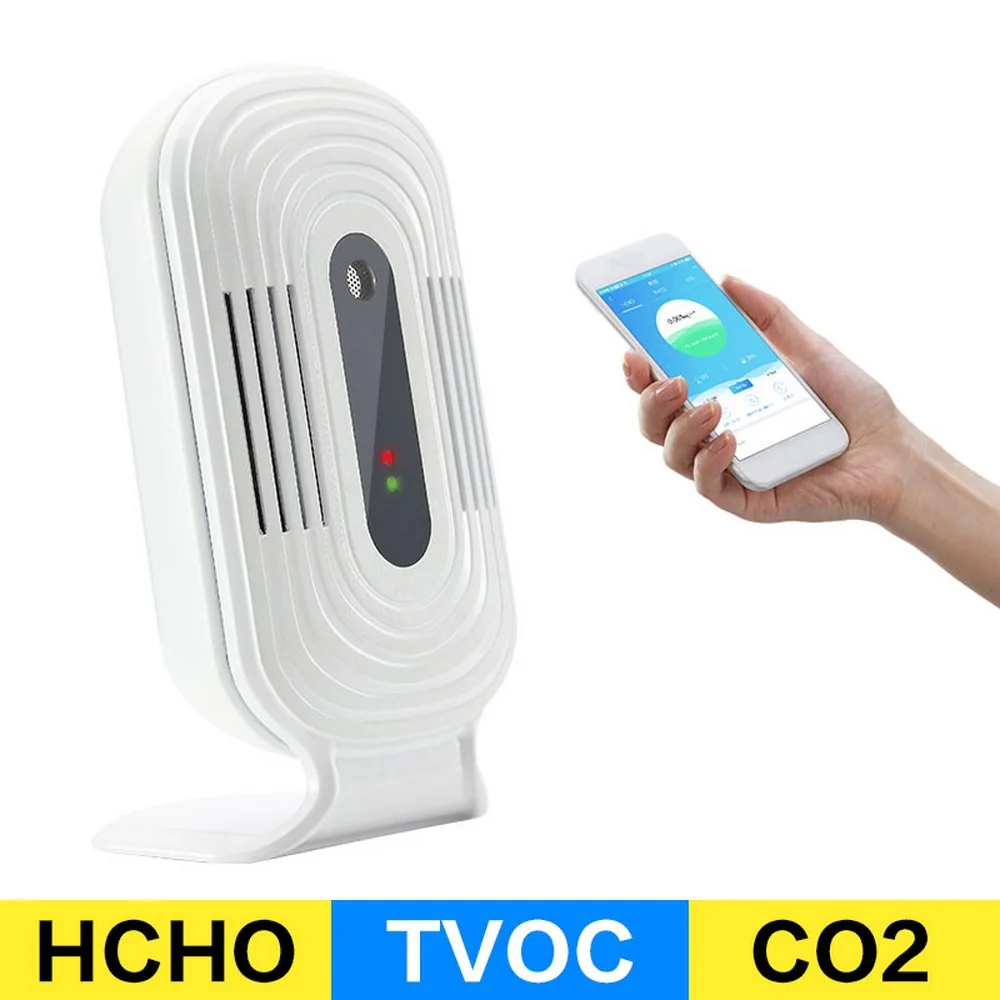 

Intelligent WIFI Home Smog Meter CO2 HCHO Tester Detector Sensor JQ-200/JQ-300 Air Quality Analysis Temperature Humidity Monitor