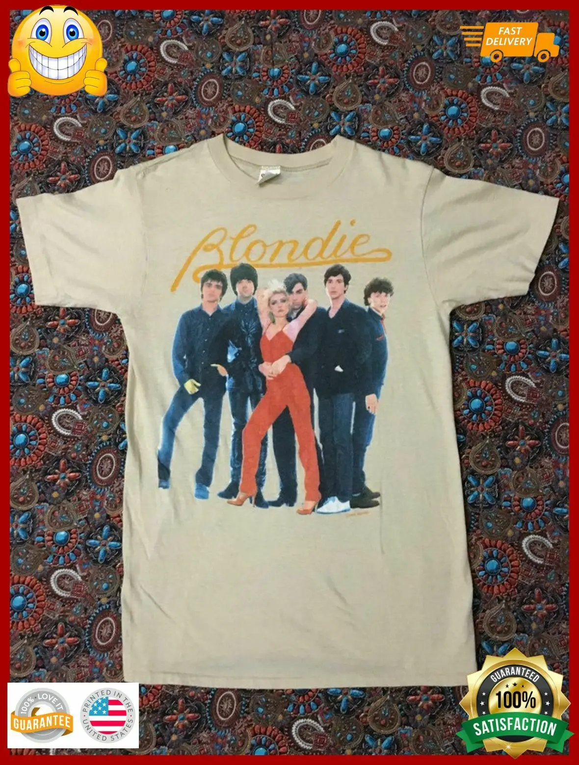 Редкая Blondie группа рок футболка потрясающая футболка|Футболки| |