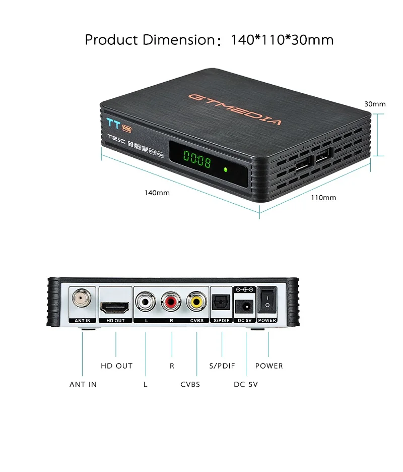 TT PRO DVB-T2/T спутниковый ресивер TT PRO tv Box HD цифровой ТВ-тюнер DVB T2/C H.264 наземный ТВ-ресивер DVB-T ТВ-приставка декодер