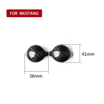 

Interior Gear Shift Knob Trim Cover For Ford Mustang 15-19 2*Carbon Fiber New