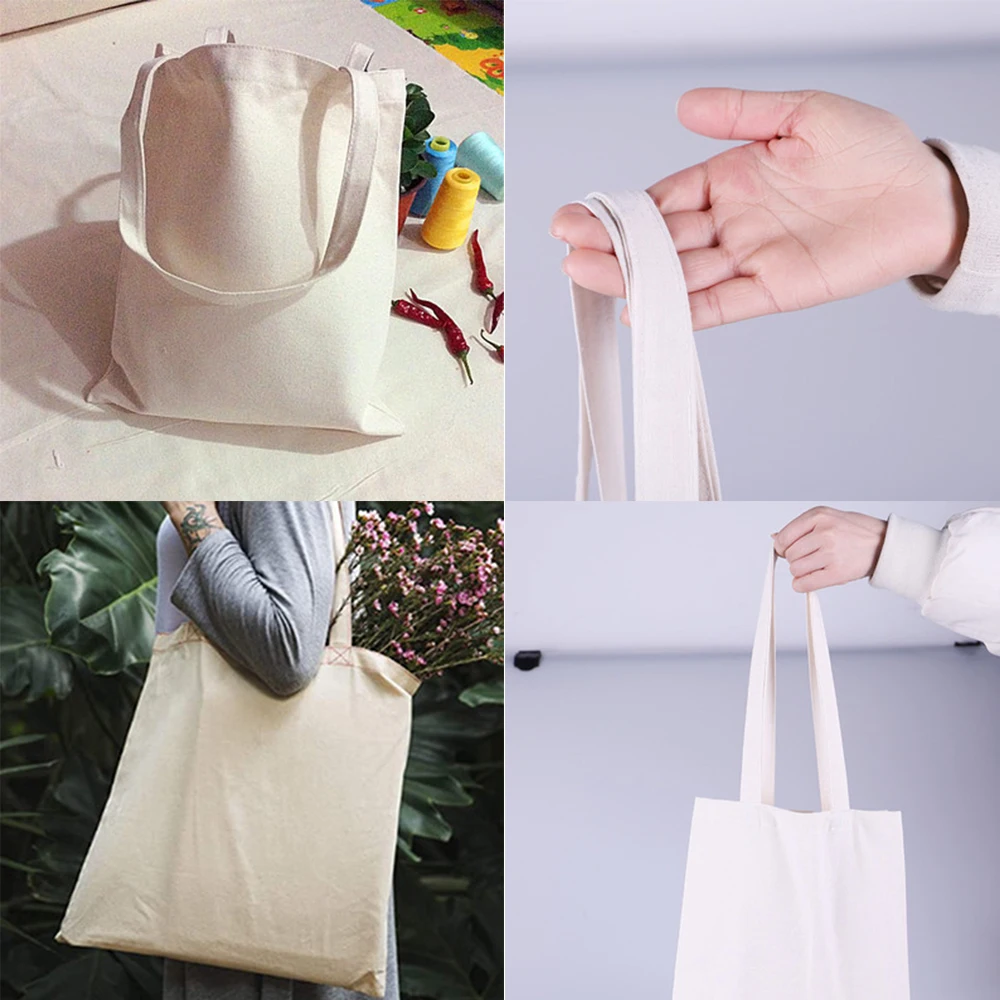 

Eco-friendly Large Casual Zippered Canvas Bag with Inner Pocket Handbag for Shopping Travel Books Student School Fashion