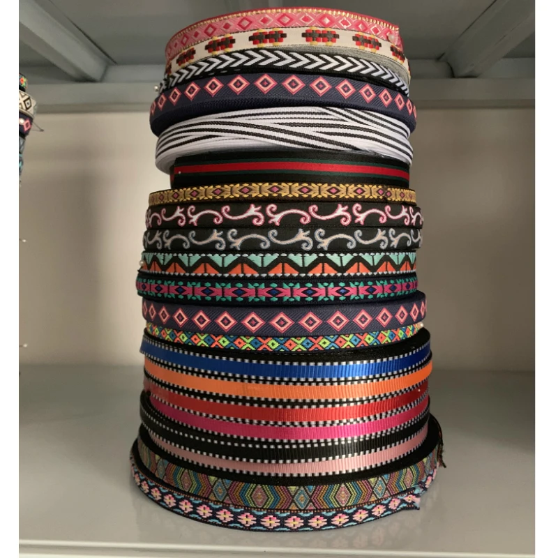 Ribbon Decoration 5 Yards 5/8&ldquo; 10MM~15MM Decoration Pet Leash Collars Geometric Jacquard Ribbons Clothing DIY Trim Sewing Accessories Lace