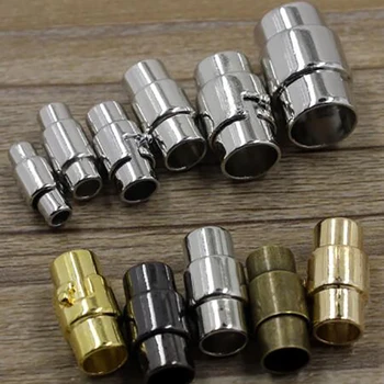 

5pcs/set Magnetic Clasp Locking Mechanism Connector 3/4/5/6/7/8/10mm Leather Cord End Cap Bracelet Necklace DIY Jewelry Making