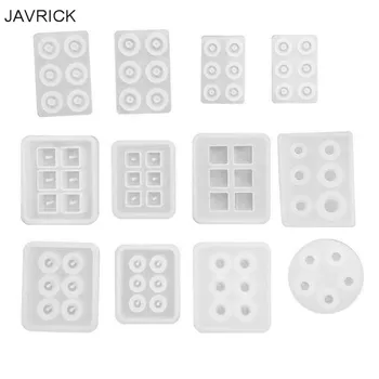 

12Pcs All Sizes Round Square Roundle Beads Resin Molds Gemstone Jewelry Making