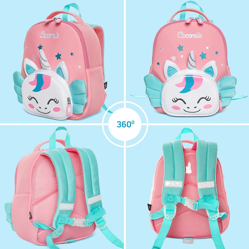  Cocomilo 3D Cartoon Unicorn Kids School Bag Kawaii Soft Pink Unicorn Cute Kindergarten Backpack Tod - 4000150499627