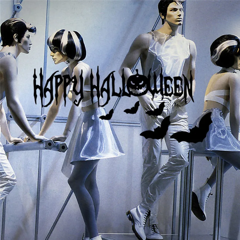 Happy Halloween Wall Decor Sticker Bat Pumpkin Wall Sticker Window Home Decoration Vinilos Decorativos Para Paredes 40JUL3007