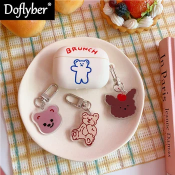 

Little Bear Acrylic Keychain Earphone Pendant Key chain Backpack Pendant Creative Birthday Gift Keyring