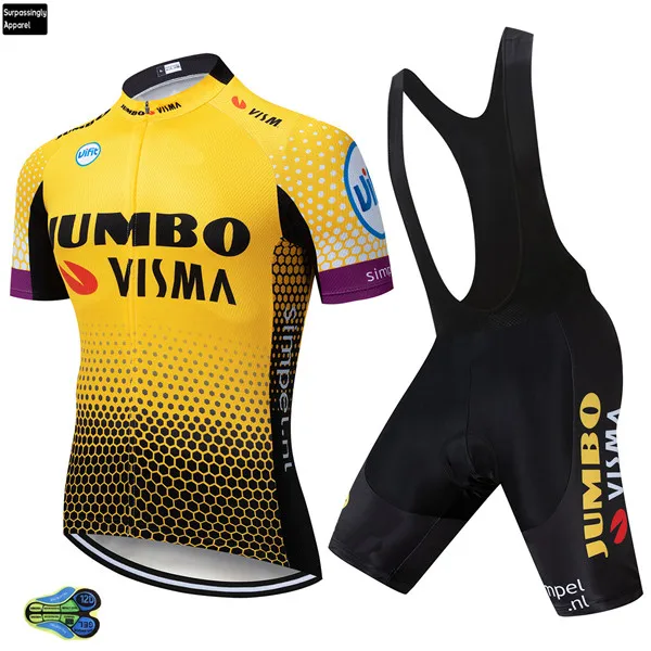 12D Gel Pad Команда JUMBO VISMA велосипедная майка 20D гелевая накладка велосипедные шорты наборы мужские Ropa Ciclismo Maillot Culotte Biycling топ низ костюм - Цвет: 12D Gel Pad