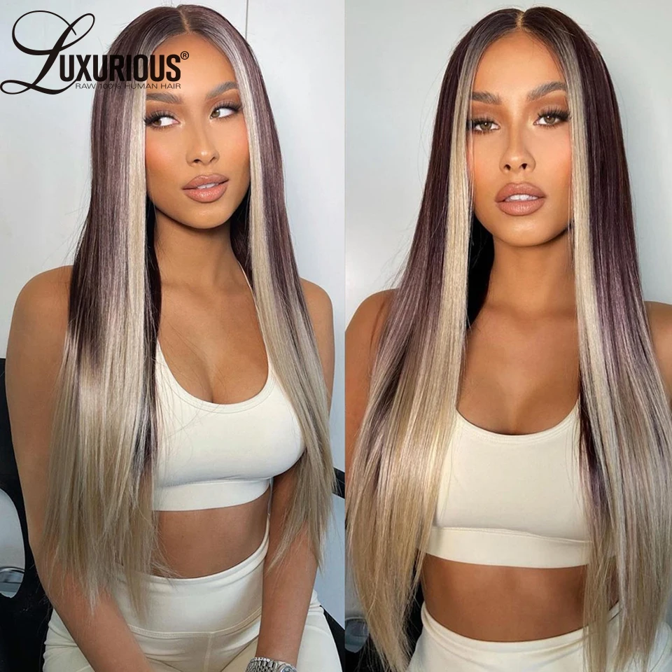 Highlight Wigs For Women Human Hair Brown Lace Front Wig Straight Brazilian  Hair Colored Wig HD Transparent Lace Frontal Wigs|Human Hair Lace Wigs| -  AliExpress