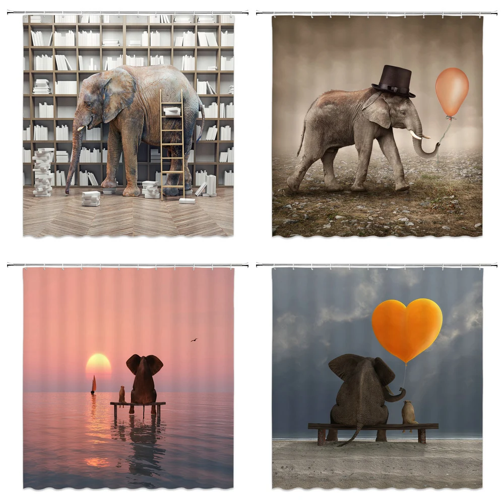 Animal Elephant Bathroom Curtains high quality 3D printing shower curtain waterproof polyester washable bath screens home decor | Дом и сад