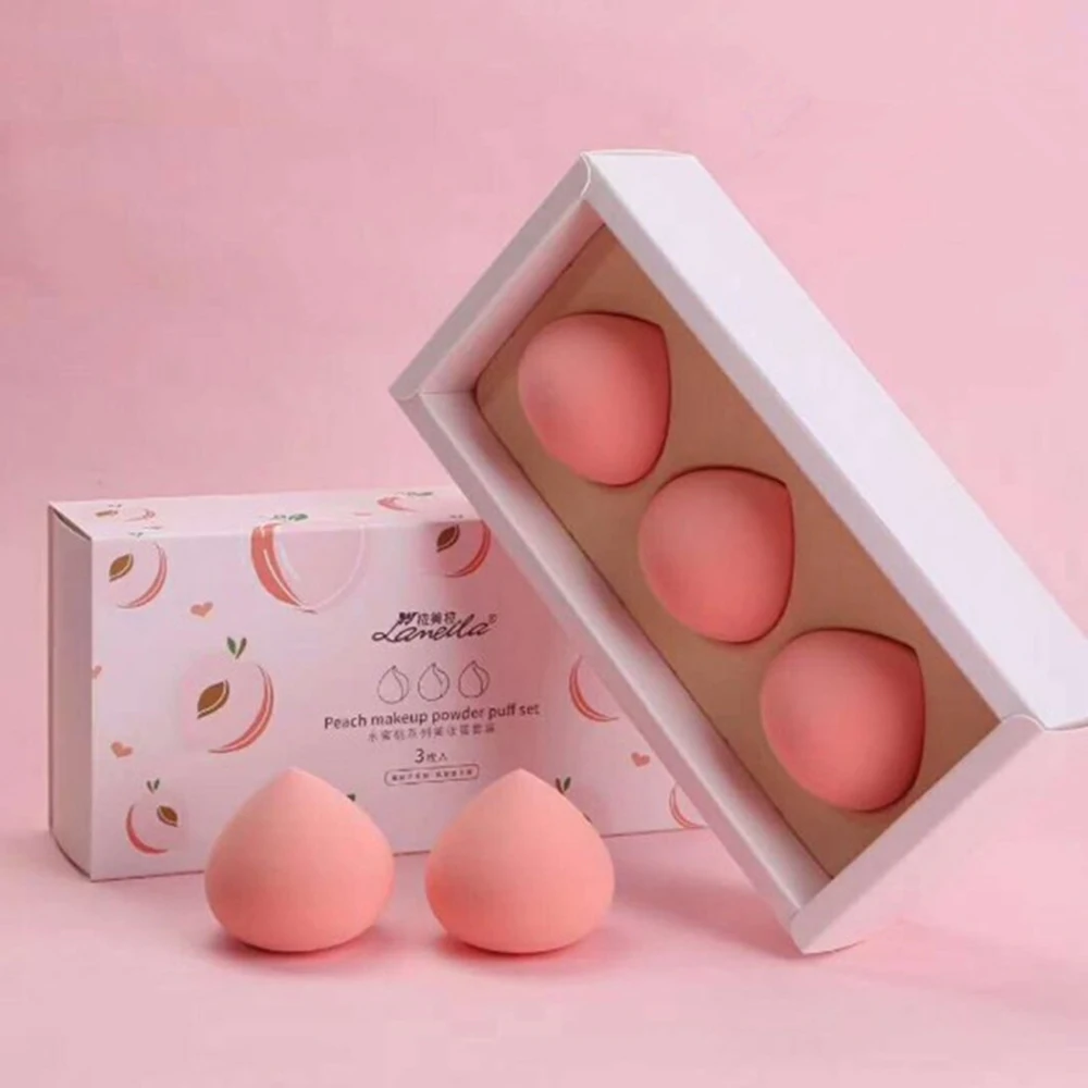 

3pcs Makeup Sponge Professional Cosmetic Puff For Foundation Concealer Cream Make Up Soft Cute Fruit Dry And Wet Dual Use Sponge