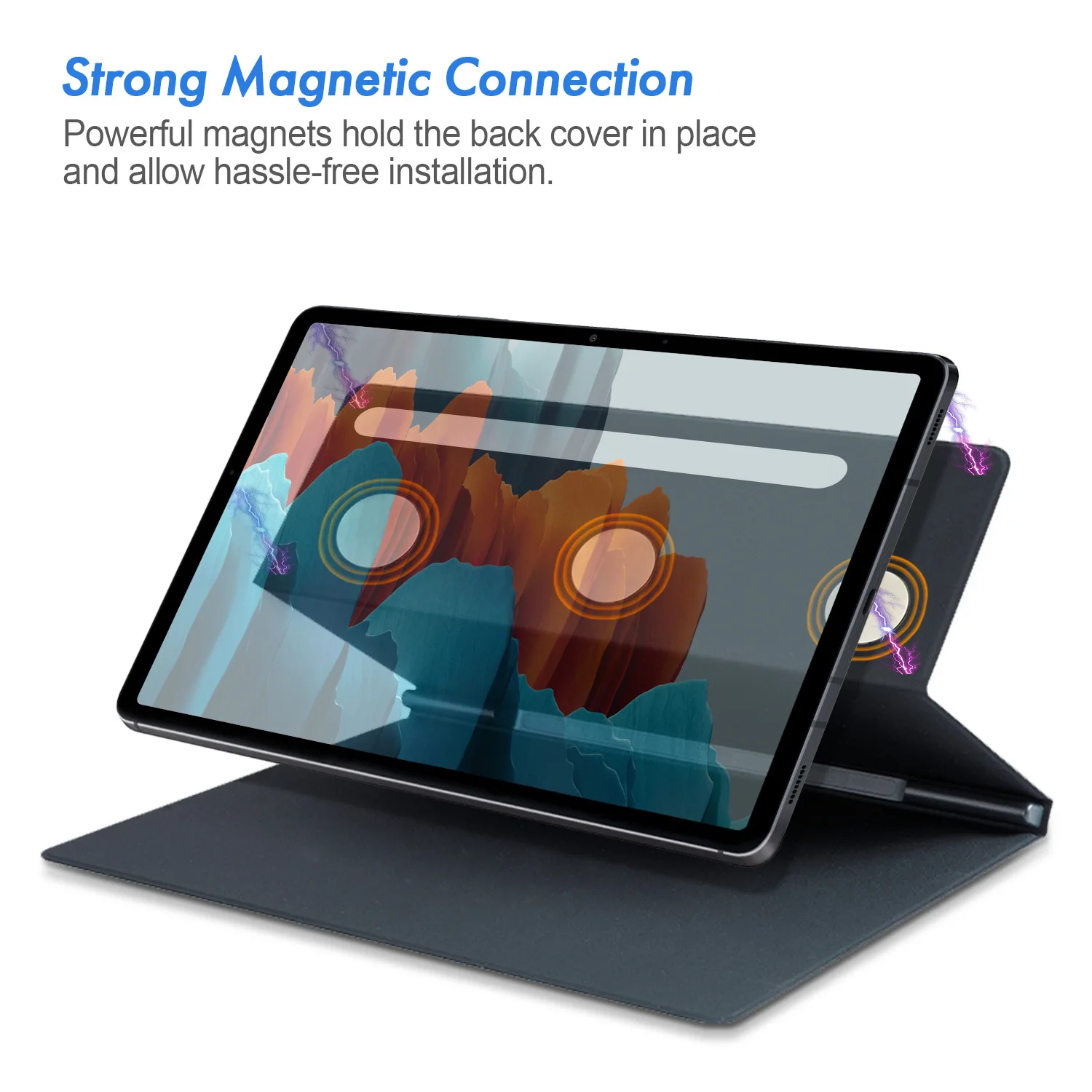 Case For Samsung Galaxy Tab S6 Lite S7 FE S8 Plus Magnetic Stand Cover With Pencil Holder For Tab S8 Ultra Auto Sleep Wake tablet case