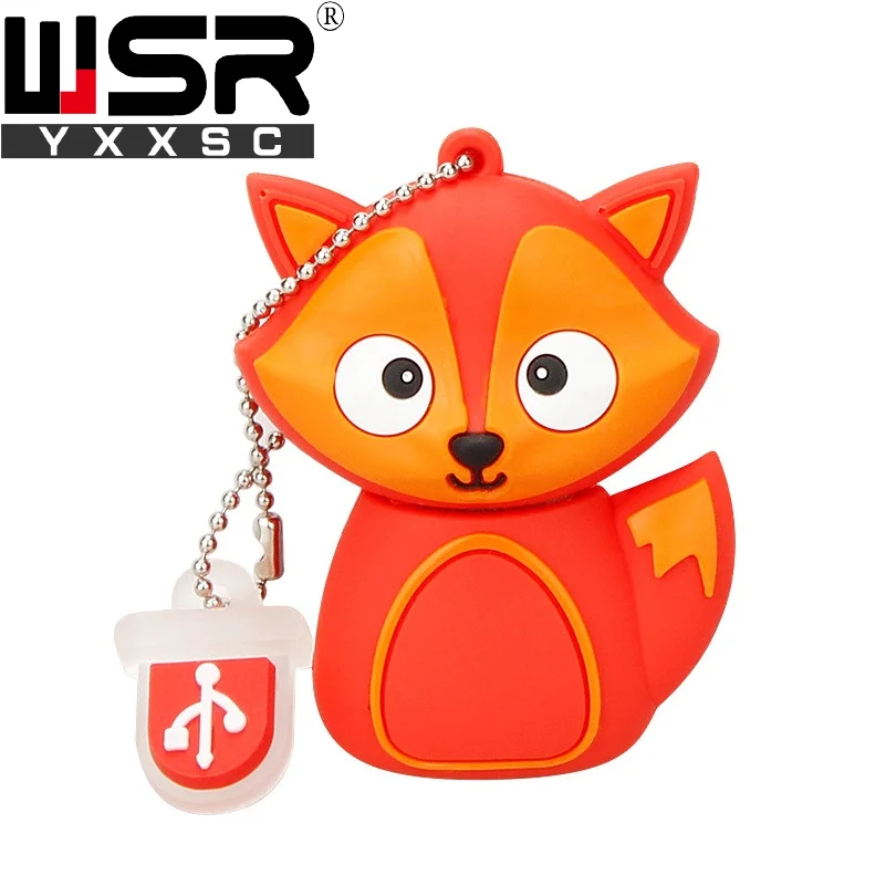 Флеш-накопитель USB 2,0 с мультипликационным принтом, 32 ГБ, 64 ГБ, 128 ГБ, Фокс, пингвин, пчела, Сова, карта памяти, 4 ГБ, 8 ГБ, 16 ГБ, высокая скорость, водонепроницаемый, лучший компьютерный подарок