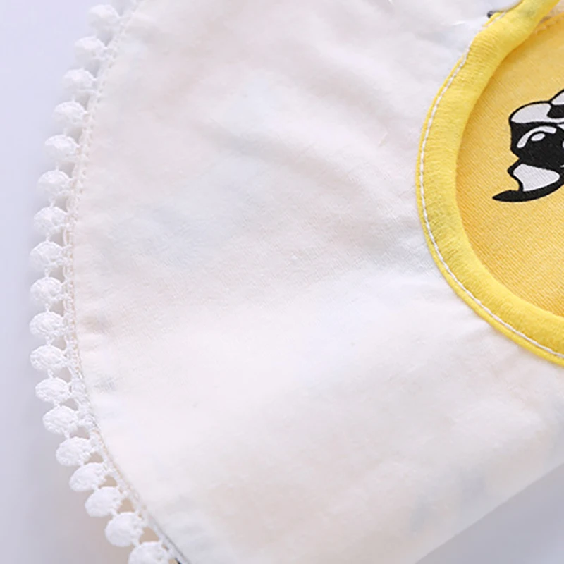 Baby Bib Lace Burp Cloths Newborn Baby Care Scarf Feeding Bibs Bandana 360 Cartoon Animal Printing YZM006