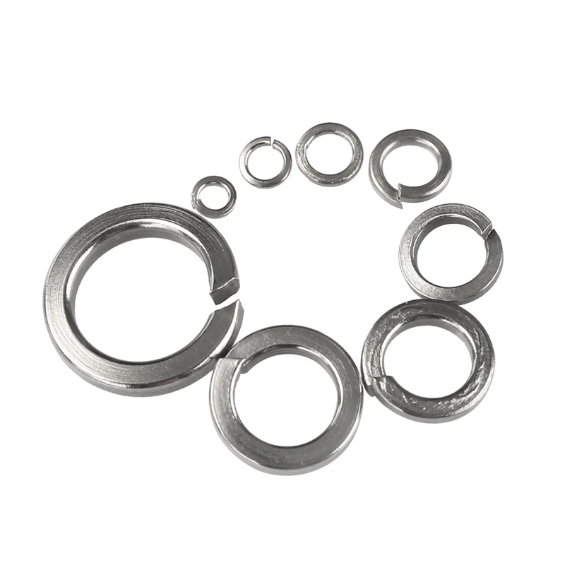 620Pcs 304 Stainless Steel Spring Lock Washer Gasket Assortment M1.6 M2 M2.5 M3 M4 M5 M6 M8