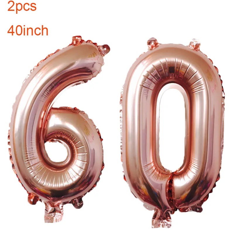 30th День рождения Декор для взрослых 40th 50th 30 40 50 60 воздушные шары ко дню рождения гелиевые шары с днем рождения» воздушные номер шт/уп, комплект S8XN - Цвет: 2pcs number 60