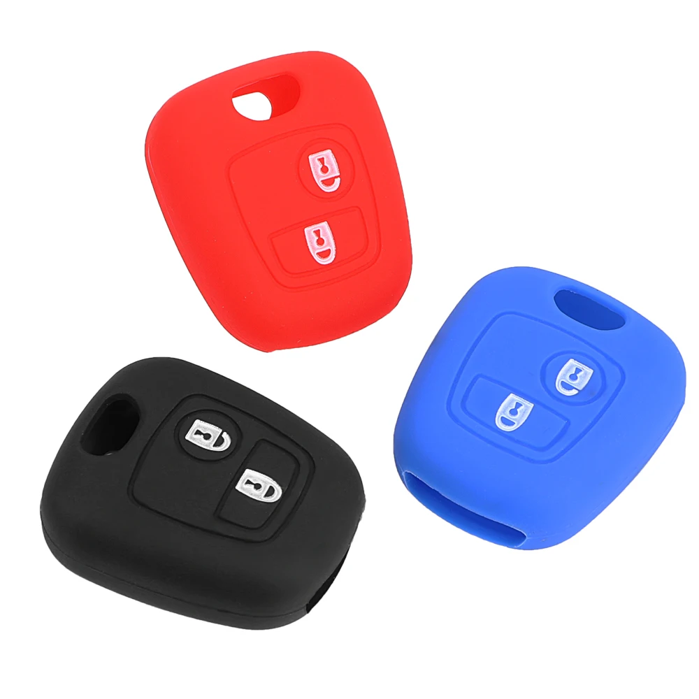 

LEEPEE Key Case for Car Key Cover For Citroen Xsara Picasso For Peugeot Silicone Car-styling Key Shell Cover Fob Key Protect Bag
