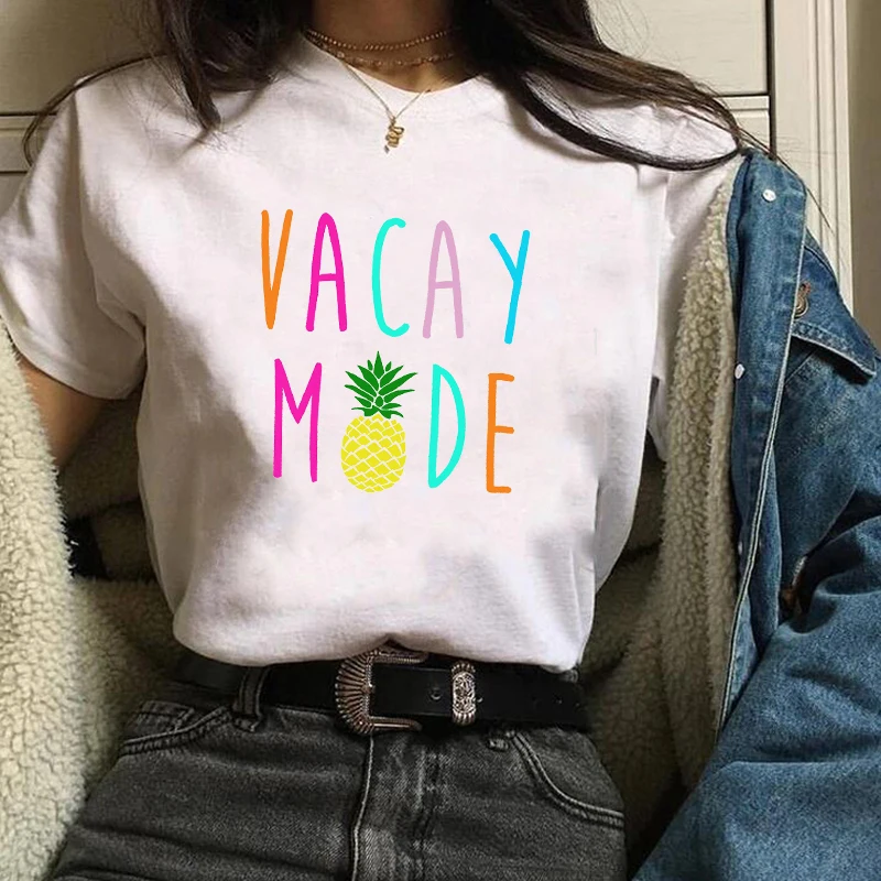 Женская футболка с принтом ананаса Vacay Mode женская коротким рукавом женские топы