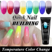 15 мл Термальность поли наращивание ногтей Гель-лак 20 мл 2 слоя Температура Цвет изменение строитель био-Гели Soak Off УФ гель-Лаки