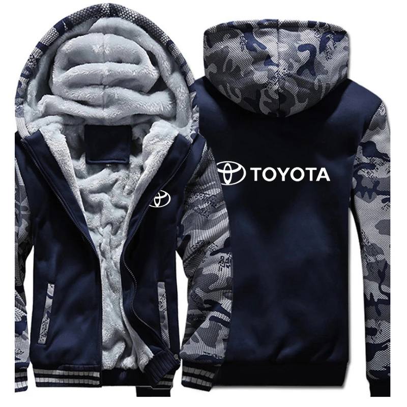 Мужской бренд Toyota, зимняя куртка с капюшоном на молнии, унисекс, утепленные удобные пальто с логотипом, модные белые толстовки с принтом