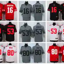 Стилизованный, Сан-Франсиско s Joe Монтана Jerry Rice NaVorro Bowman Elite для мужчин Джерси