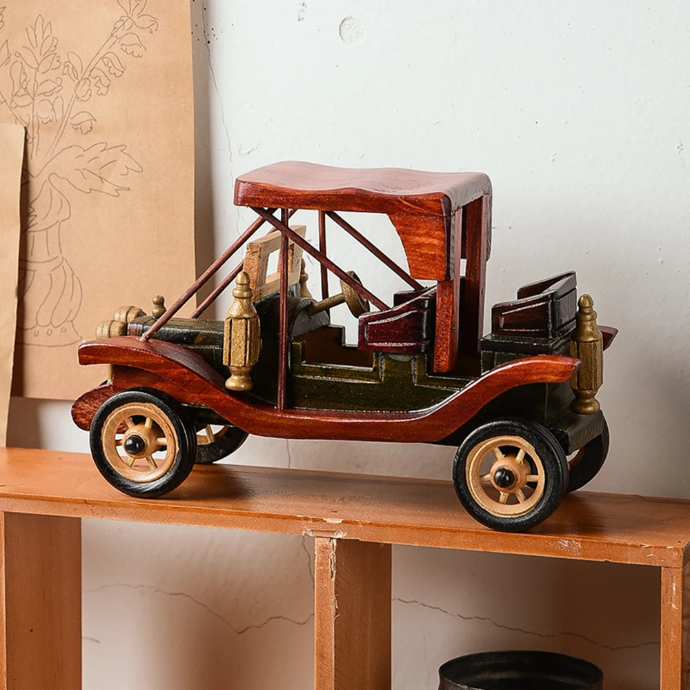 HERCHR Model Car, Classic Car Scale Models Miniature Old Vintage Car Arts  Craft Office Home Desktop Decor Gift