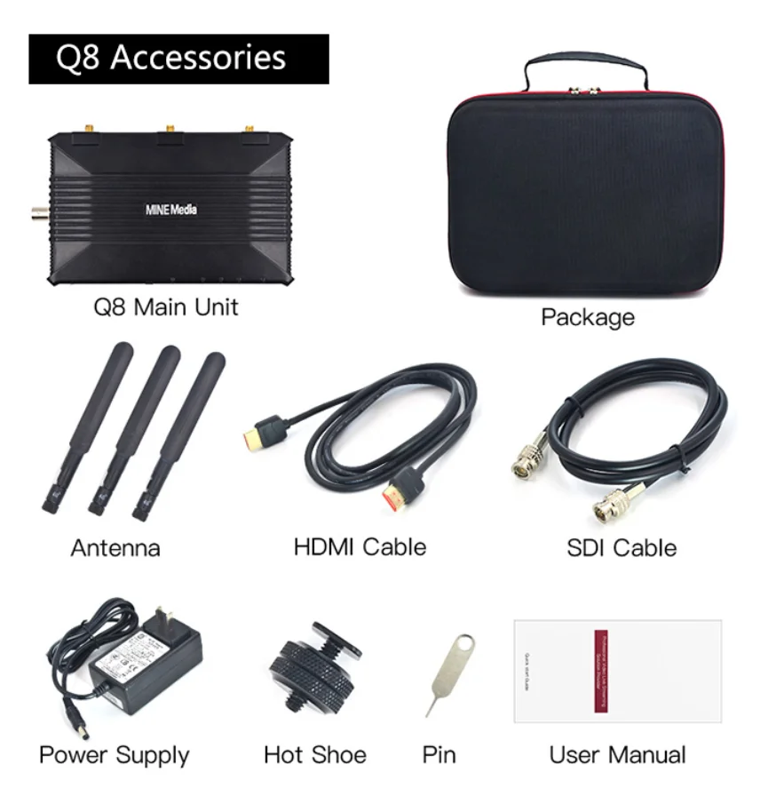 Mine Q8 4G видео кодер с сотовой связью H264/H265 + потоковый для HDMI/SDI 1080P Youtube
