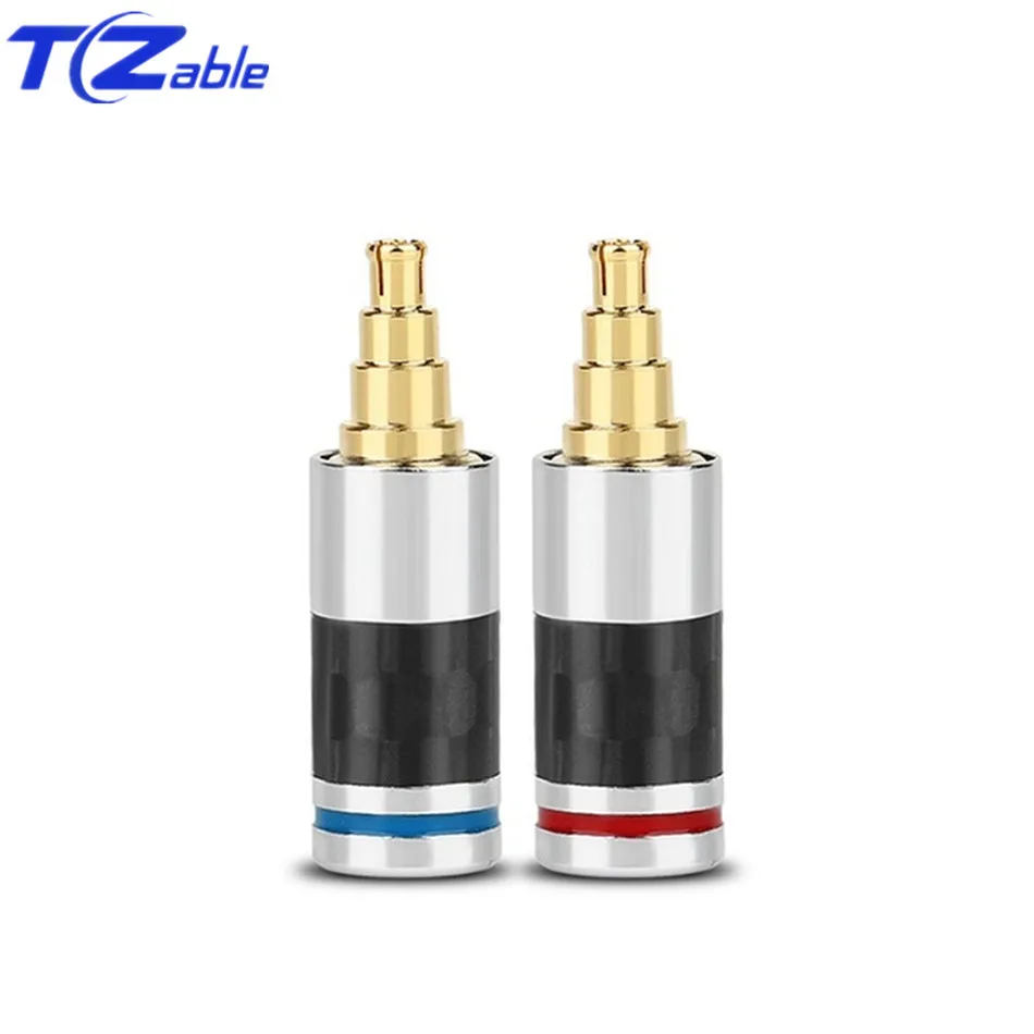 1 Pair Headphone Plug Beryllium Copper Earphone Pin Jack Plugs For IE40 Pro Carbon fiber Paint Black Silver Gold Plated Adapter